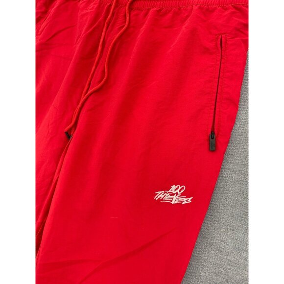 100 Thieves Foundations Nylon Red Pants Mens L 27" Windbreaker NWT - Picture 3 of 7